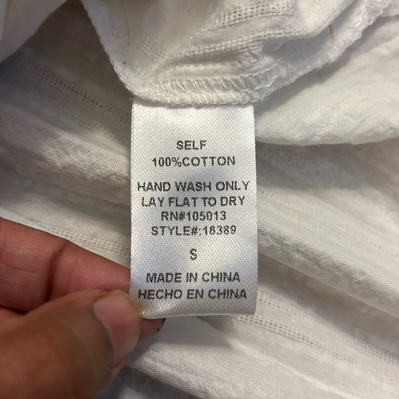 Savanna Jane Off Shoulder Floral Embroidered Top Sz S Cotton Short Sleeve Blouse - Picture 6 of 8